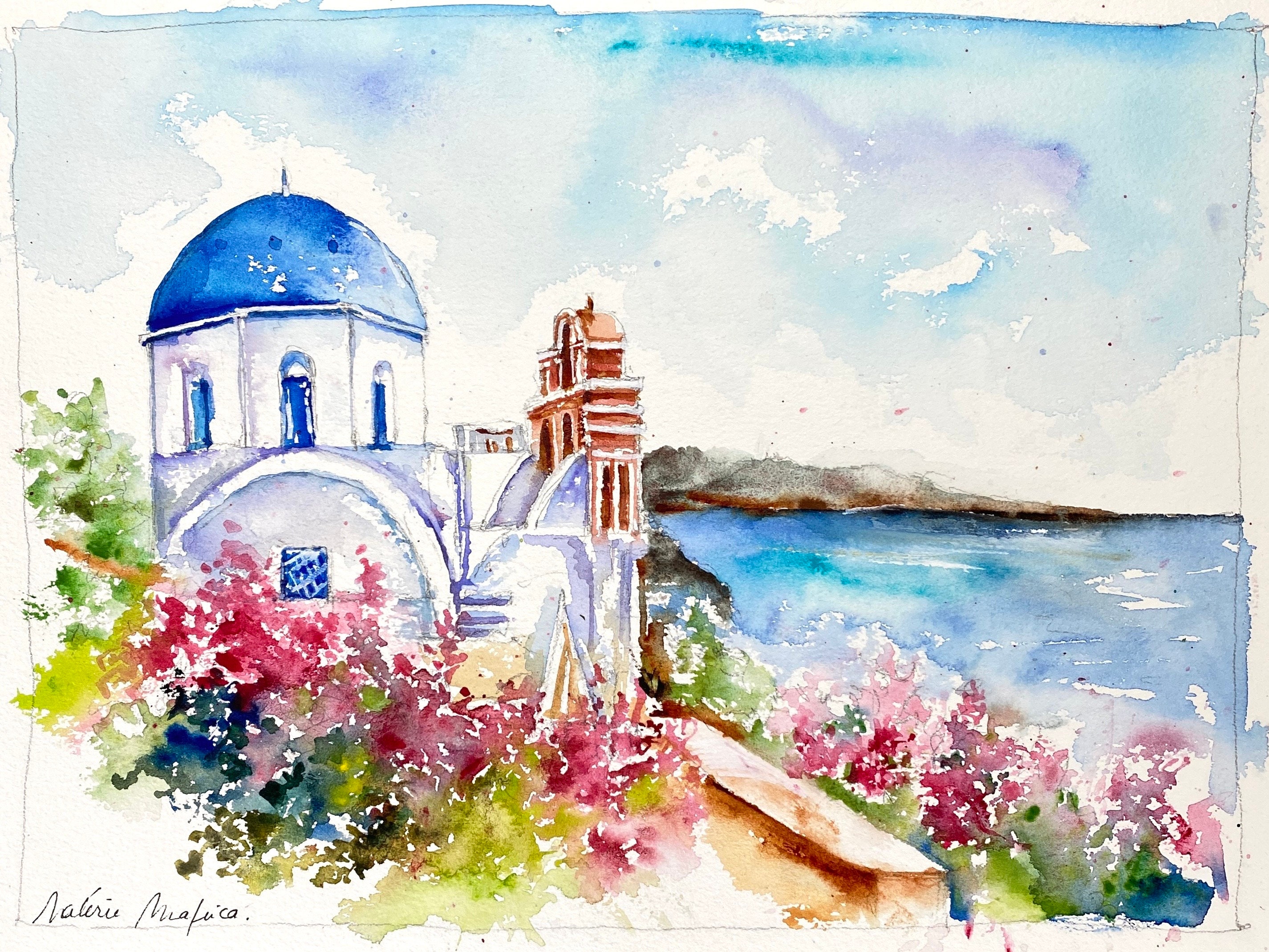Sea View Greece Art Paint by Numbers Canvas Painting by Numbers Painting  Kit Hobby Art Paint by Numbers DIY Kit Painting by Number JD0362 