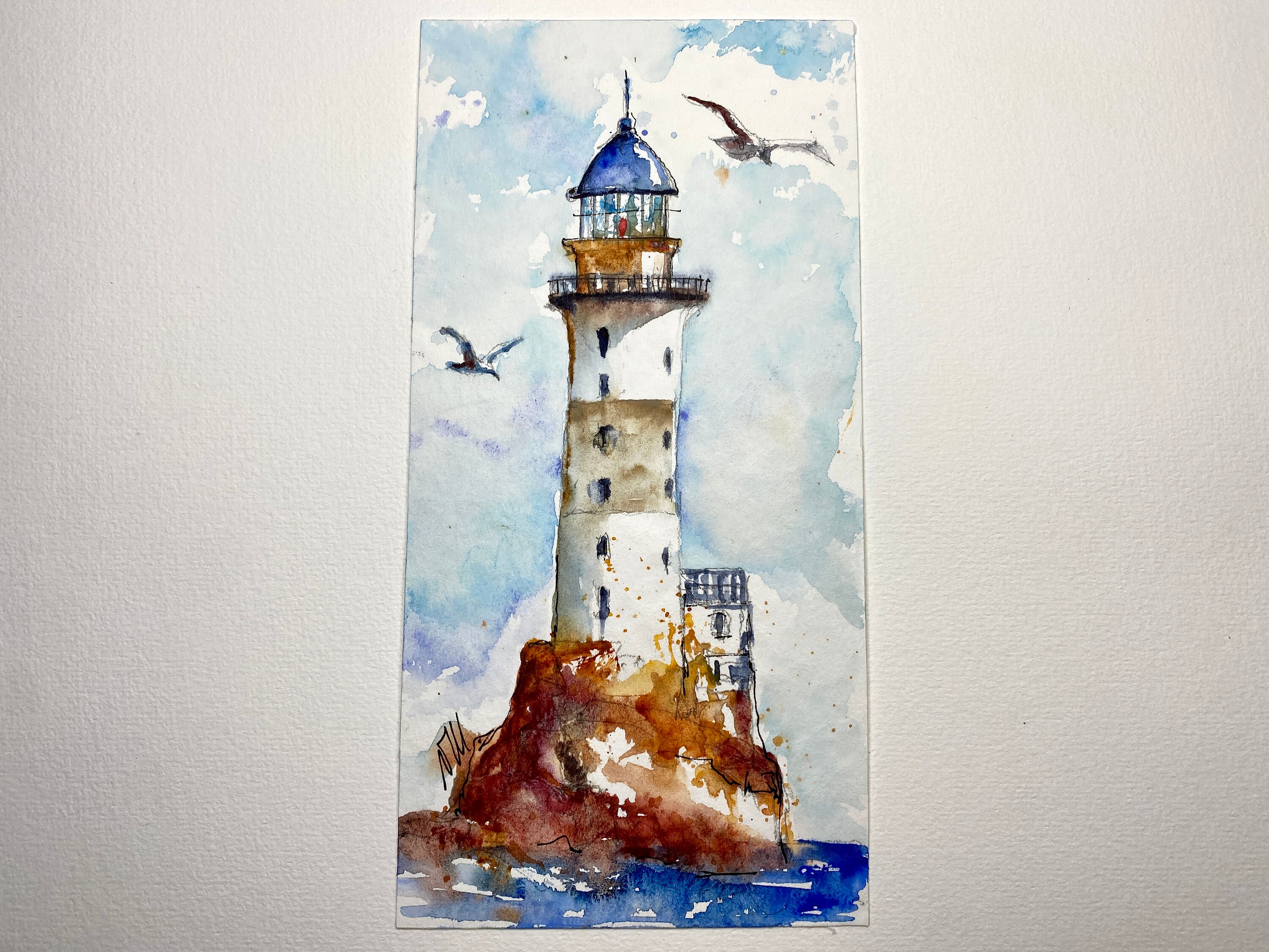 海景灯台絵画オリジナル海洋絵画海岸海油絵アートワーク
