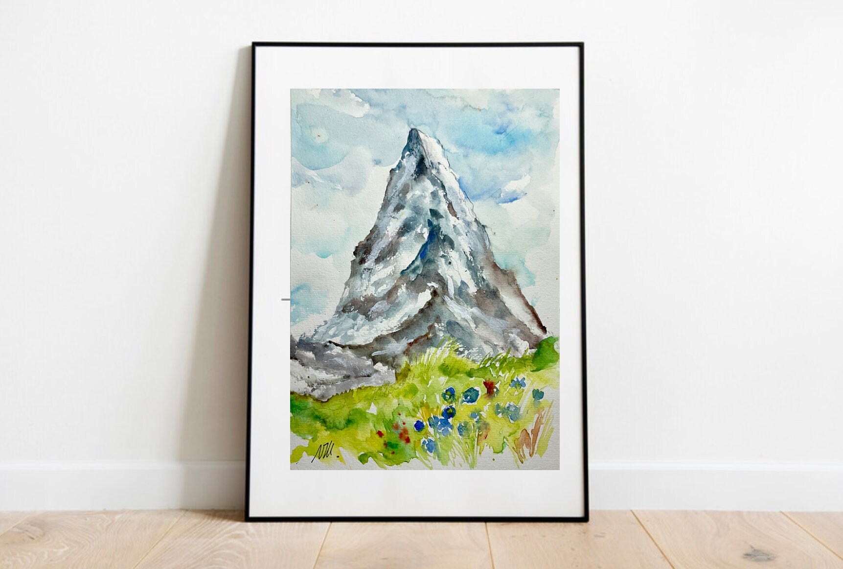 現代アートの「冬のマッターホルン」(3D painting） 夏の