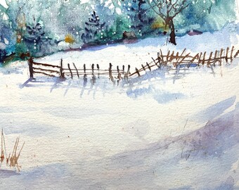 絵画　　田舎雪風景画 絵画 田舎雪風景画 田舎の雪景色[20037002143]の写真・イラスト