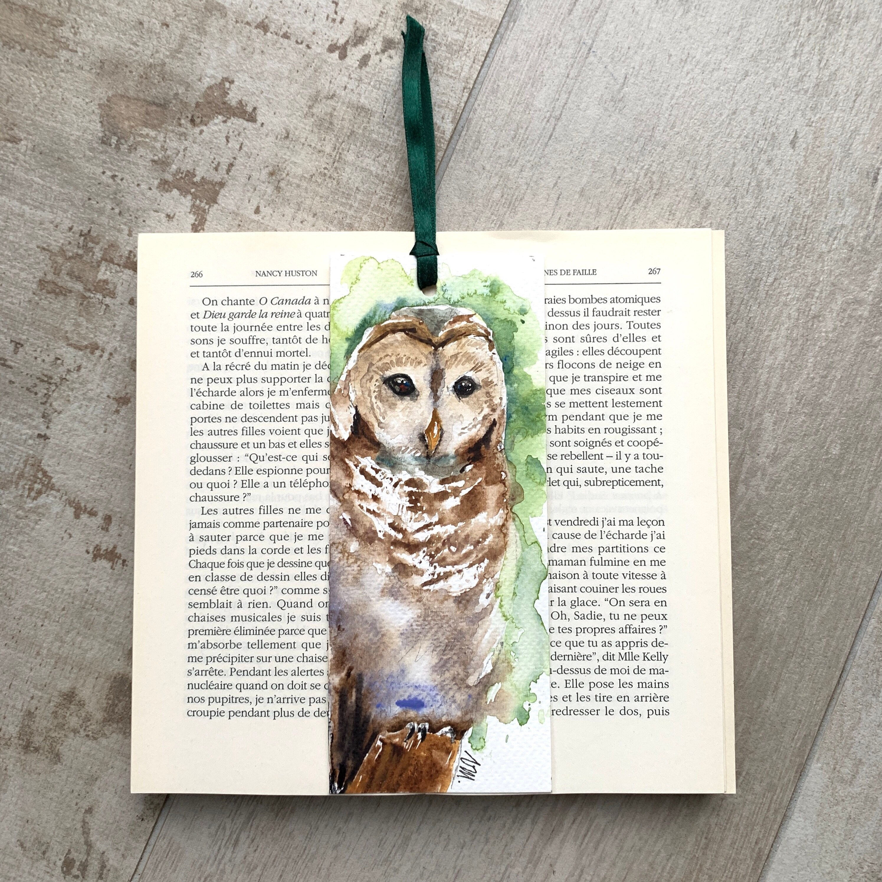 Handpainted Owl Bookmark Bird Painting on Bookmark Gift for - Etsy