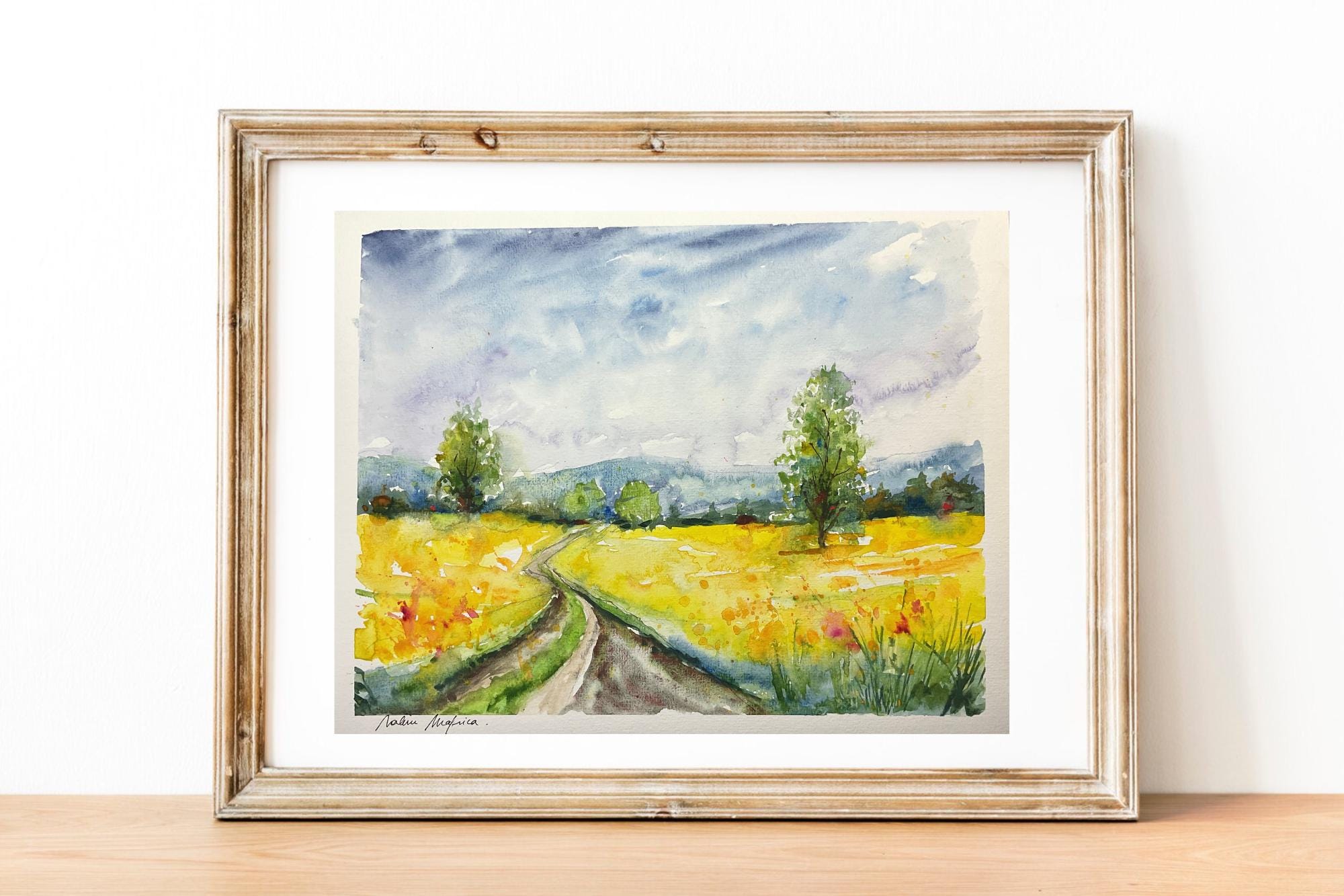 水彩画 田園風景 (春の息吹き) 水彩画 田園風景 (春の息吹き) 水彩画 田園風景 (春の息吹き) 水彩画