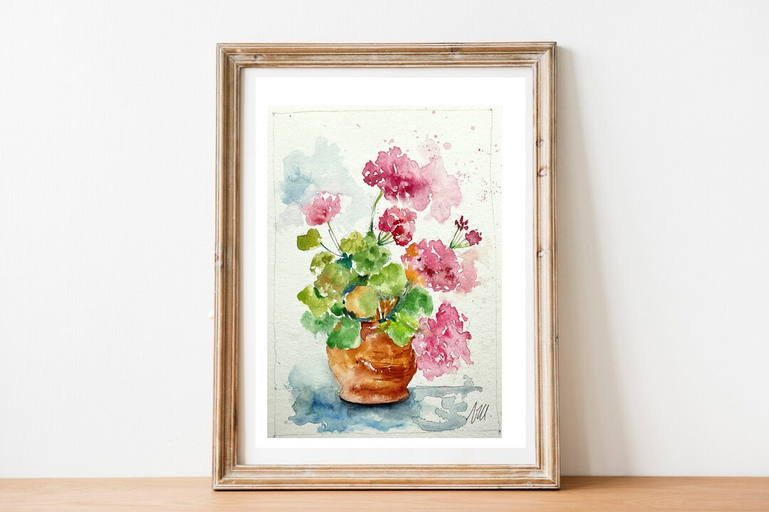 大　花風水　肉筆油絵　 窓辺のピンクの花　ヒラリー・メイヤー作 Art Pond｜絵画