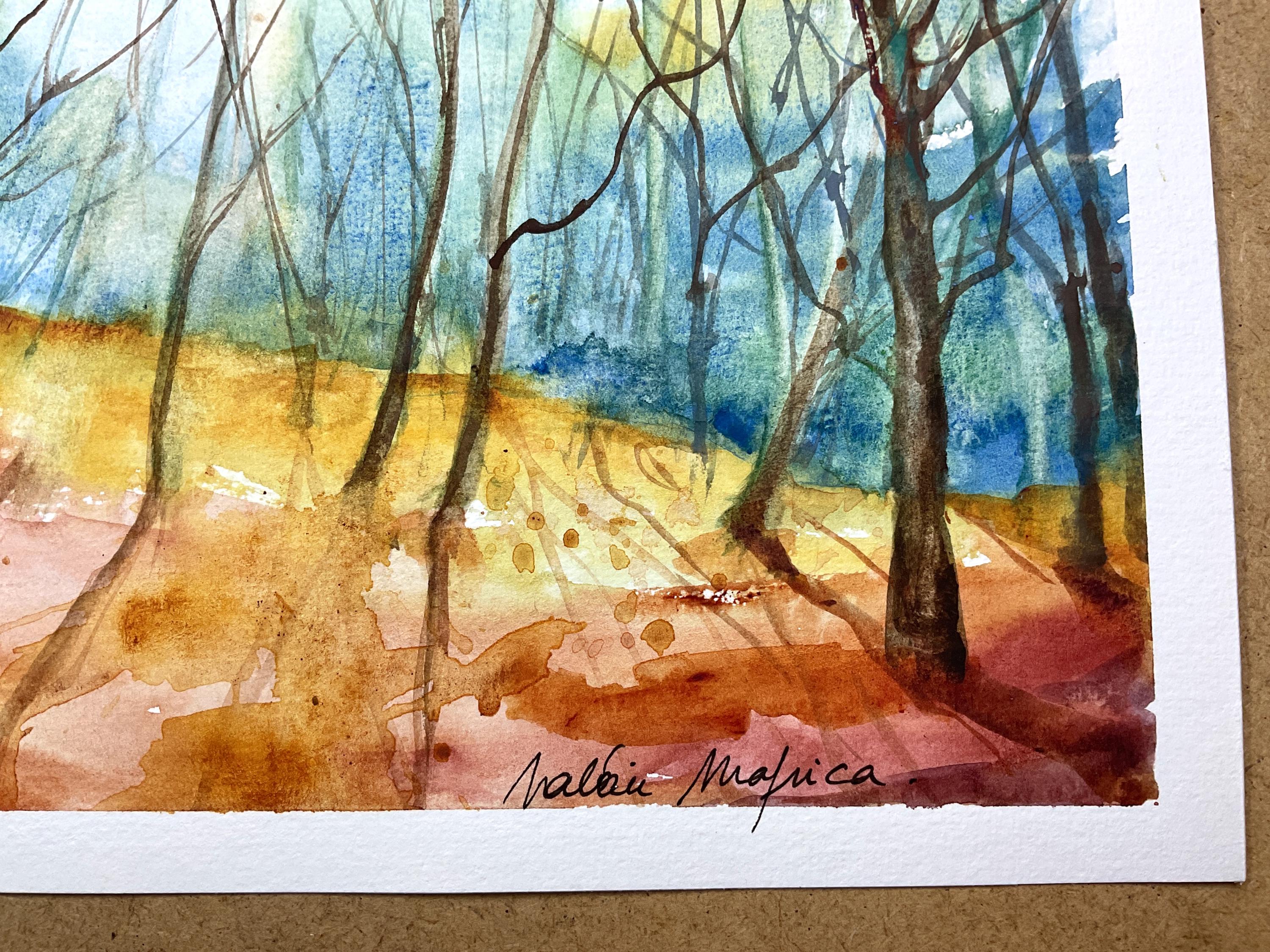 アンティーク　絵画　自然　山　木 小山潔 絵画 信州路北アルプス 絵画 – NISHIKINO VINTAGE KYOTO