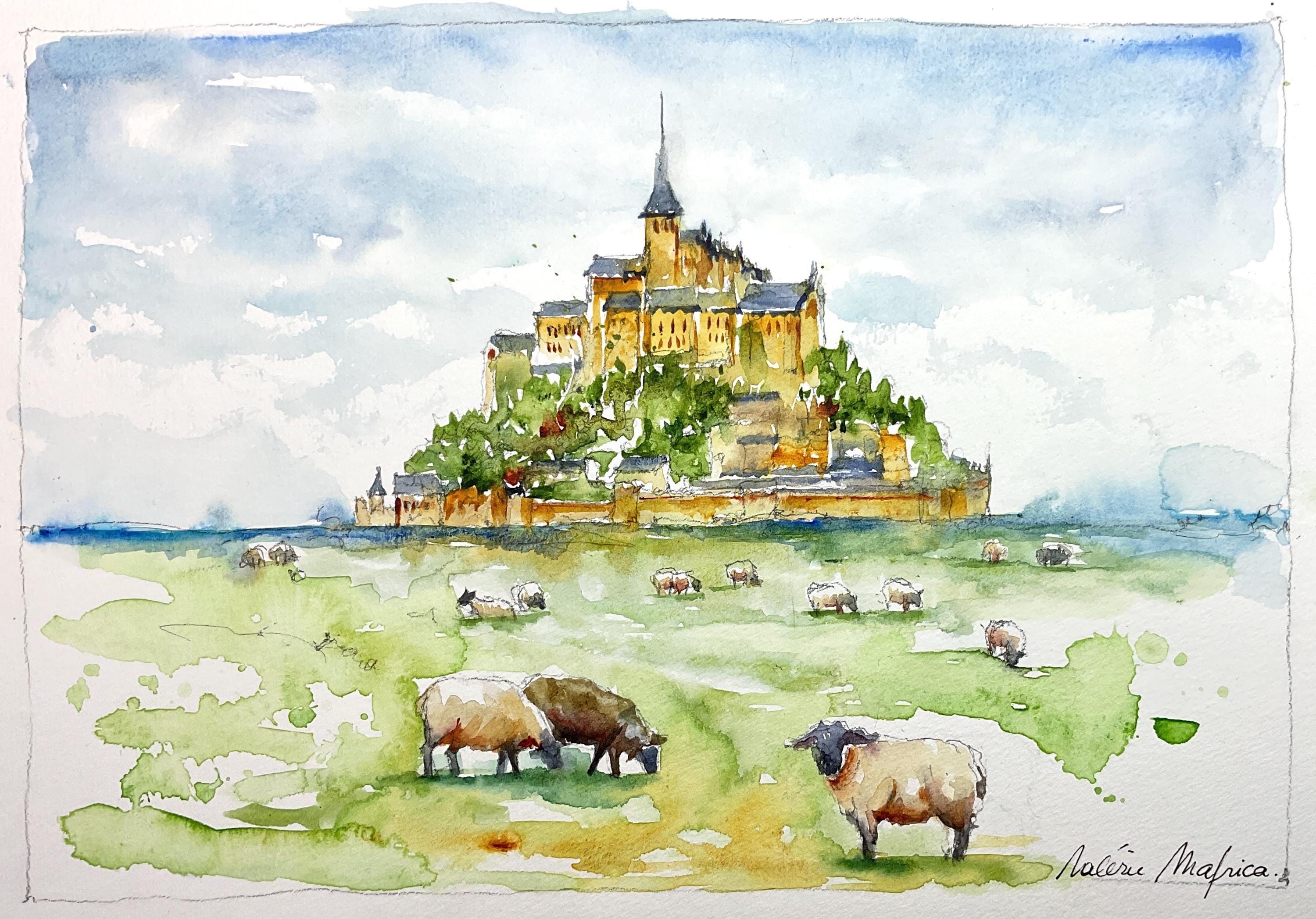 フランスを描く モンサンミッシェル編 ドリル版 水彩画プロの裏