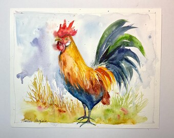 抽象水彩画 多色　画用紙　四つ切り「チキンジョージ」 il_340x270.6847396806_er21.jpg
