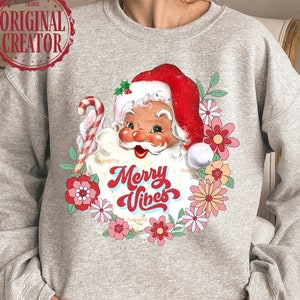 Retro Christmas Png, Retro Santa Claus png, Merry Christmas vibes png, Christmas png. candy cane,  Sublimation download. Funny Christmas.
