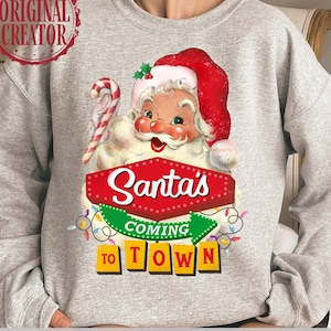 Retro Christmas Png, Vintage Christmas Png, Retro Santa png,  Christmas Sublimation file for Shirt Design, Digital download.