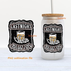 Western png for Libbey Glass Can 16 oz, frosted glass wrap Sublimation Design Digital Download.