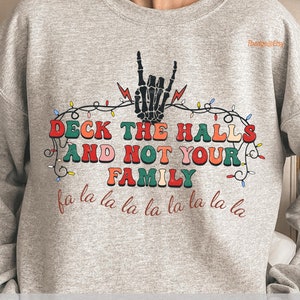 Deck the halls funny Retro Christmas Png, Christmas Sublimation, Vintage Design Downloads. Rocker Christmas.