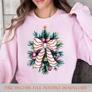 Christmas Tree Cake png, Coquette Bow shirt design, Christmas dft transfer.