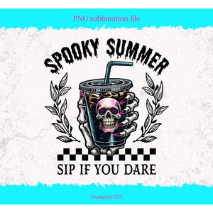 Retro Spooky Summer Skeleton Clipart: Sublimation PNG (Digital Download)