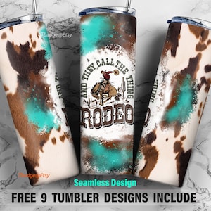 Western Rodeo 20oz Tumbler - skinny tumbler Sublimation Wrap, Instant Download, Cute Rodeo Design