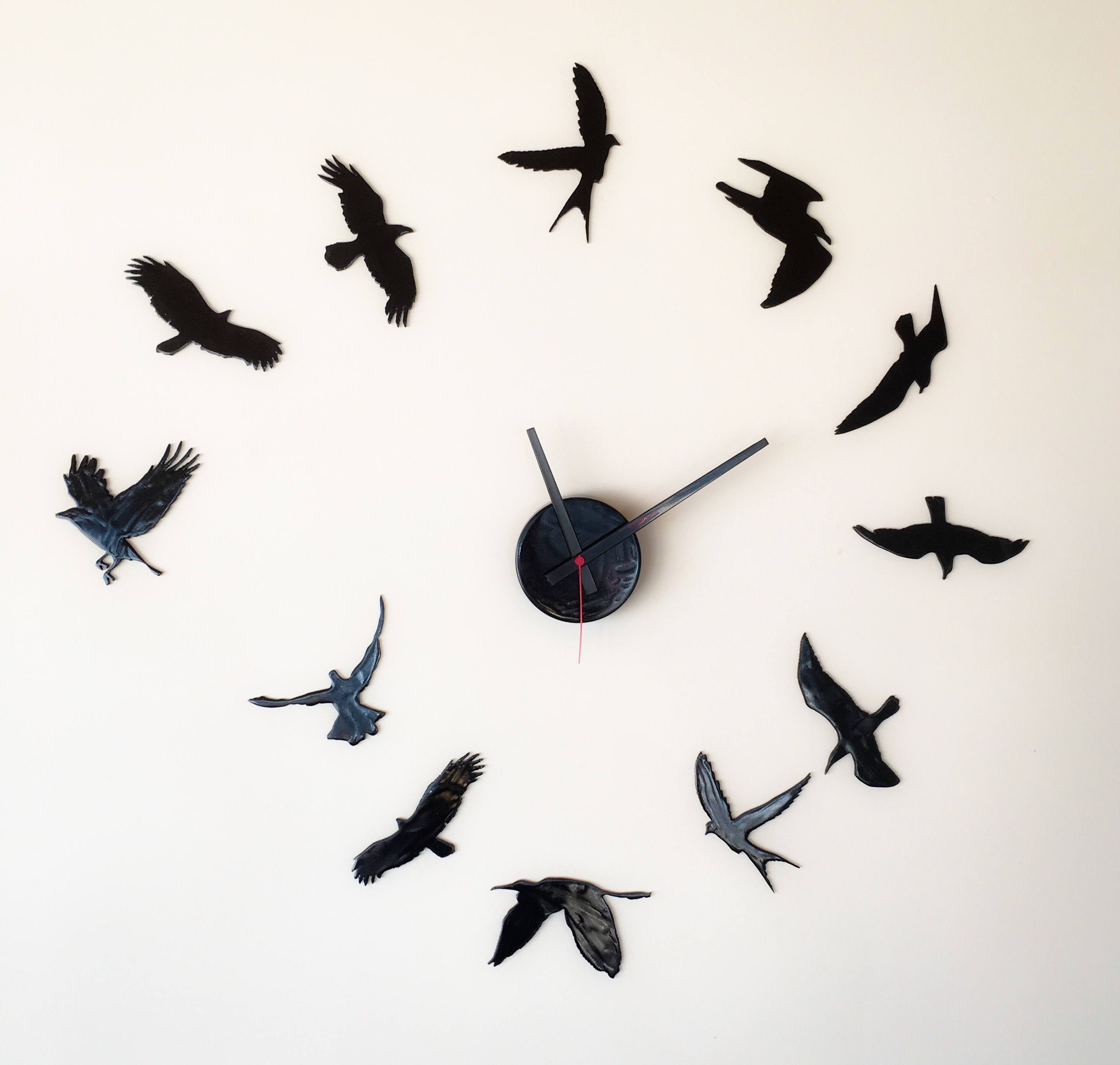 Wall clock with birdwall clock with birds Etsy