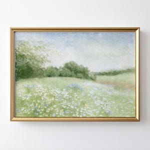 Wildflower Landscape Print - Floral Landscape - Field Painting - Wall Art - Wall Decor