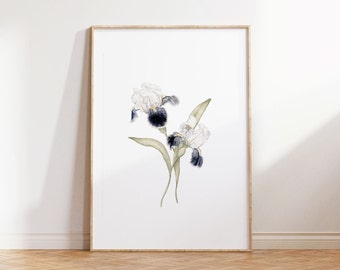 Iris Print - Flower Print - Floral Art - Floral Wall Art