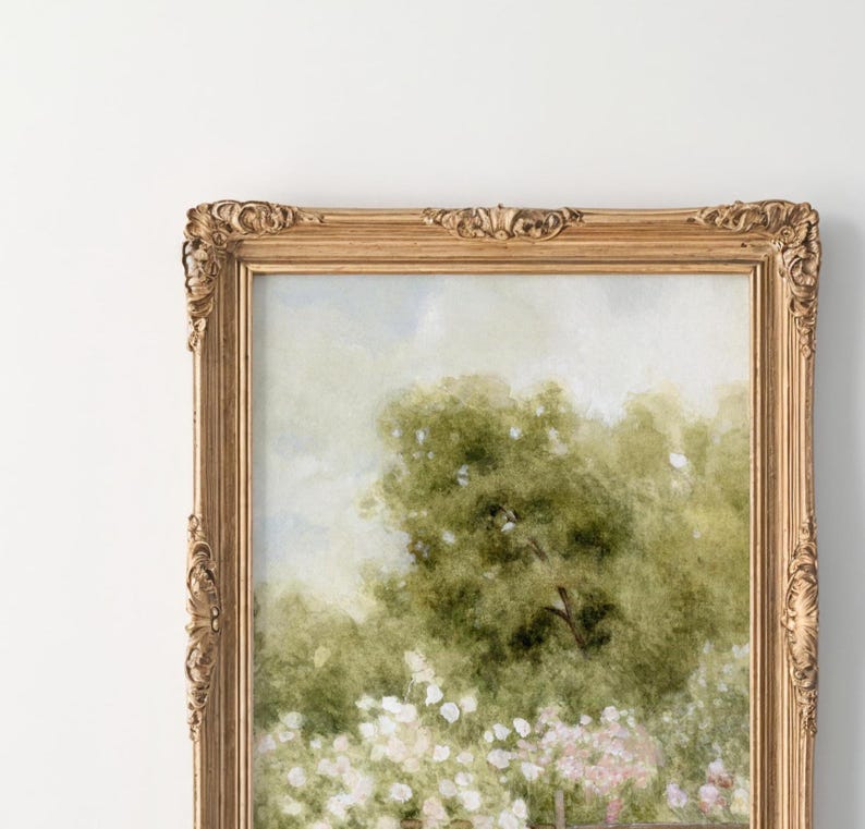 Vintage Garden Landscape Art Print - Countryside Scene - Etsy
