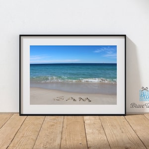 Gepersonaliseerde naam Sam Beach thema fotoprint, gepersonaliseerd cadeau, Samantha, Samuel, schrijven op zand, handgeschreven, geschenken strandthema