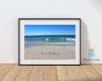 Personalised Name Val Beach Themed Photograph Print, Beach Decor, Personalized Gifts, Gifts for Her, Gifts for Him, Beach Gift, Wall Art