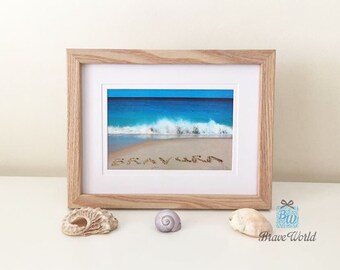 Brazilian Portuguese Bravura Photo Print Wall Art, Brave Photo Print, Beach Theme Gift, Bravura Word Written on Beach Sand, Brazil, Portugal