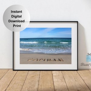 Famille Instant Digital Download Print, French Language, Printable Art, Famille Beach Print, Family Beach Print, Beach Decor