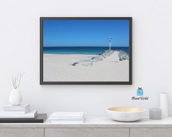 City Beach, Western Australia, Beach Print, Blue And White Decor, Beach Decor, Blue Ocean, Beach House, Perth, Minimalism, Minimalist Print