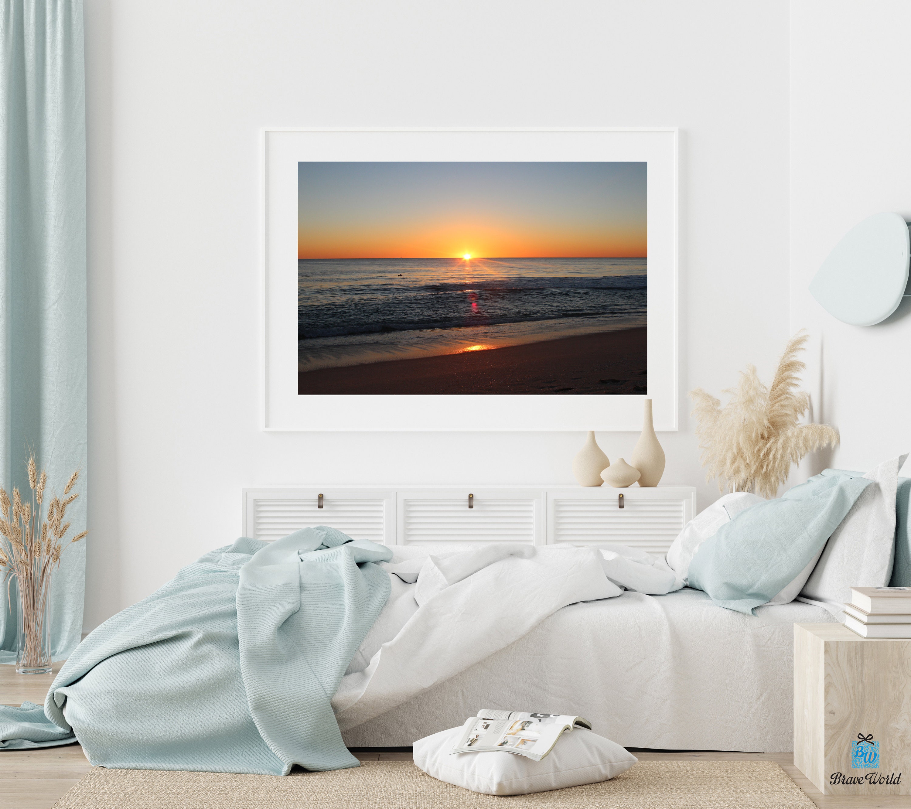 Sunset Over the Ocean Brighton Beach Scarborough Western - Etsy