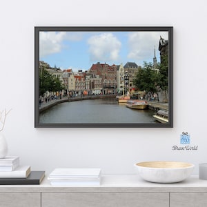 Amsterdam City Print, Travel Wall Art, Amsterdam Photography, Amsterdam Print, Netherlands Photography, Floating Homes Print, Canal Wall Art