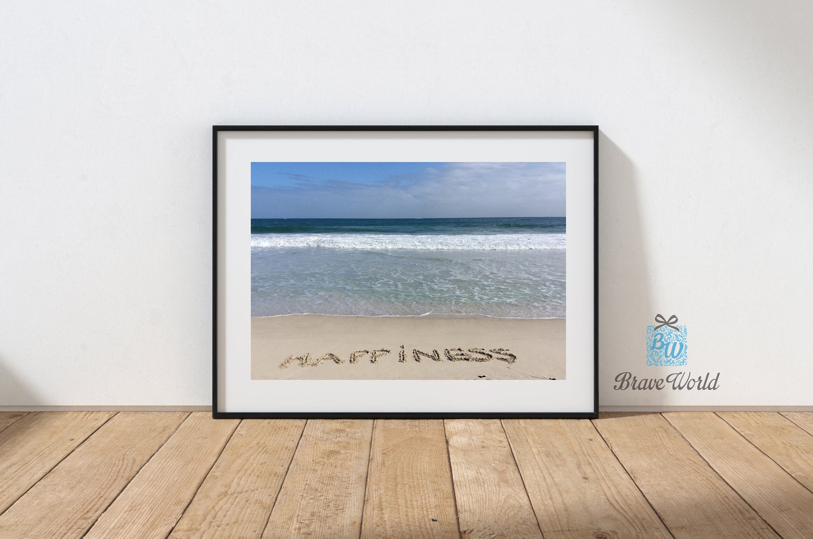 Happiness Print Happiness Wall Art Happiness Beach Print Etsy