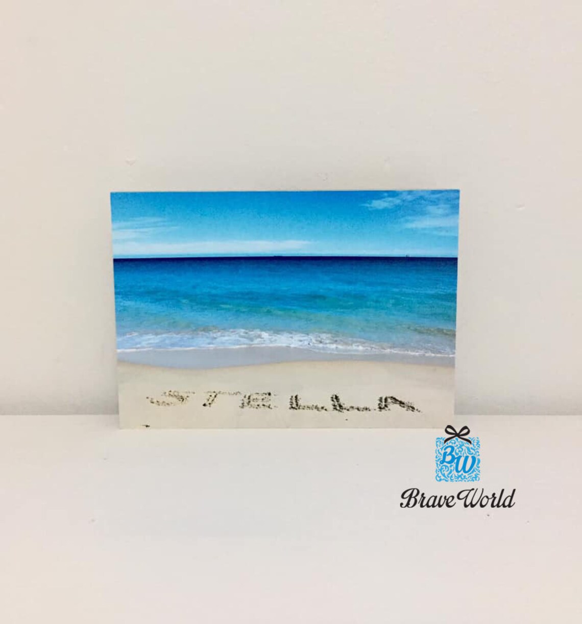 Personalised Name Beach Theme Gift Photo Print on Wood Block - Etsy