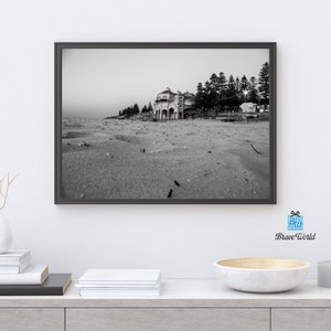 Black and White Cottesloe Beach Western Australia Photograph Print, Beach Print, Abstract, Black and White Print, Coastal, Landscape