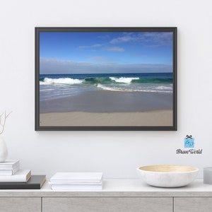 Waves Crashing Mullaloo Beach Western Australia Photograph Print, Beach Decor, Beach Themed Gifts, Waves, Blue and White Decor, Coastal