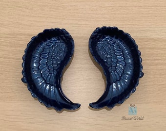 Dark Blue Angel Fairy Resin Wings, Angel Trinket Tray, Fairy Wings, Angel Wings, Midnight Blue, Fairy Gifts, Jewellery Dish, Home Decor