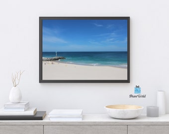 City Beach Western Australia, Beach Print, Beach Decor, Blue Ocean, Beach Wall Art Print, Blue and White, Minimalism, Perth, Beach House Art