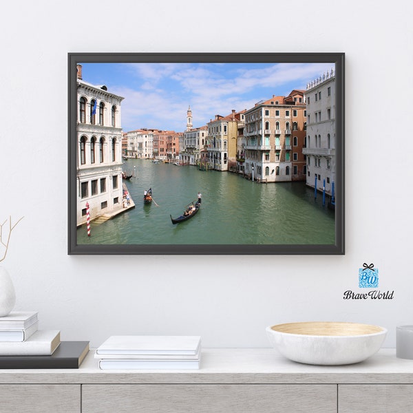 Balades en gondole à Venise, impression photographie Venise Italie, Architecture italienne, gondoles de Venise, lagune de Venise, Venezia Italia, canaux de Venise