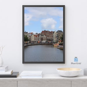 Amsterdam Netherlands Photograph Print, Dutch Architecture, Travel Gifts, Canal Houses, Dutch, Holland Souvenirs, Home Decor, House Boats