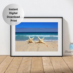 Starfishes Instant Digital Download Print, Printable Wall Art, Beach Theme, Beach Decor, Starfish Poster, Nautical, Sea Star, Beach Gift