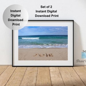 Joie Instant Digital Download Print, Set of 2 Prints, French Language, Joie de Vivre, Beach Decor, Beach Theme,  Find Joy, Printable Art