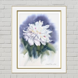 Original Aquarell Malerei Pfingstrose Malerei Blumen Wandkunst Pfingstrose Kunst