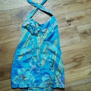 Hand painted silk 50s swimsuit