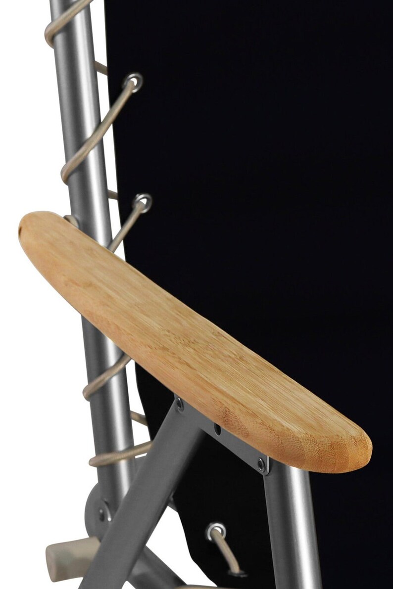 FORMA MARINE Folding Aluminum Boat Chair With Bamboo Armrests Set of 2