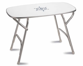 FORMA MARINE Folding Aluminum Boat and Outdoor Table: Melamine Top, Portable -M250