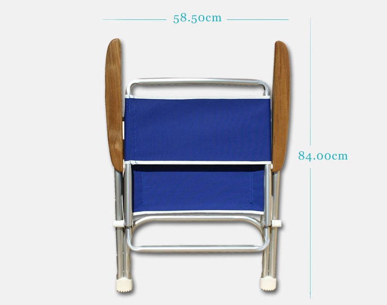 FORMA MARINE Folding Aluminum Boat Chair With Teak Armrests Set of 2