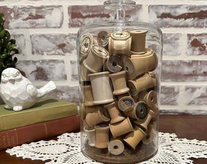 Lot of 12 Vintage Empty Wood Thread Spools Random Selection With ...