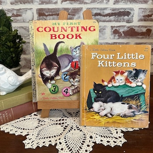 Vintage Little Golden Book | My First Counting Book | Four Little Kittens | Childrens Book | Kids Book | Vintage Books | Reading Books