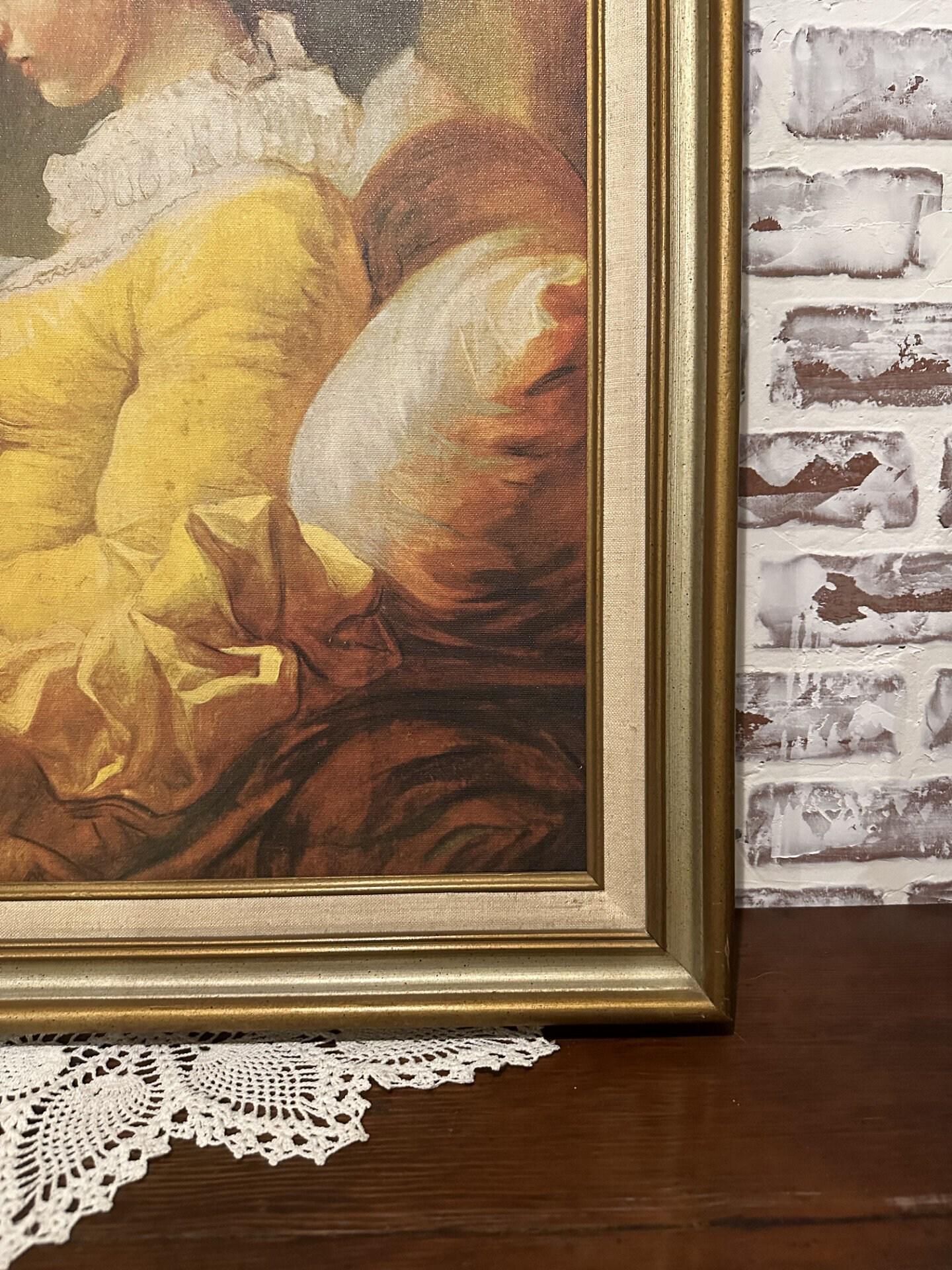 額入りジャン＝オノレ・フラゴナール「読書をする少女」1769年頃