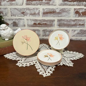 Set of 6 Vintage Toyo Japan Floral Motif Lacquerware Round Coaster Set w/ Case | Beverage Drink Coasters | Home Decor | Bar Accessory