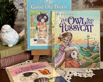 Vintage Little Golden Book | The Good Old Days | The Owl & The Pussycat | The Shy Little Kitten | Childrens Book | Kids Book | Vintage Books