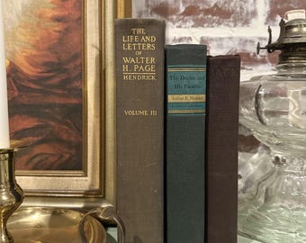 Set of 3 Vintage Books Customizable by Color Random Selection | Home Library Decor | Wedding Reception Decor | Cabinet Office | Movie Props