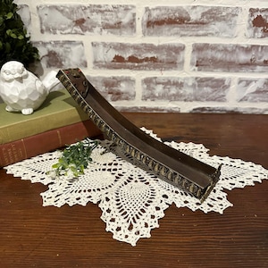 Handmade 12” Carved Brass & Copper Tibetan Buddhist Incense Stick Burner Holder w/ Buddhist Ruby Red Stone Om Mani Padme Hum | Made in Nepal